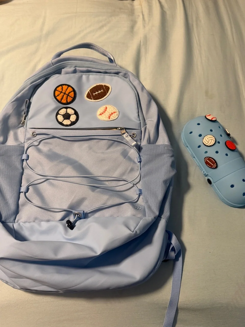 all in motion Light Blue Kids Sports Patch Backpack and pencil case